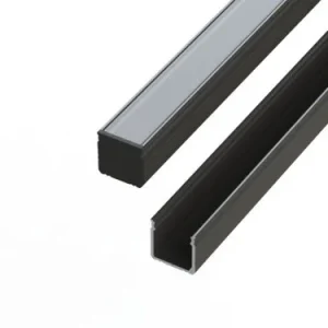 GLALU felületre szerelhető eloxált alumínium LED profil 16x16mm 3000mm fekete