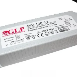 GLP műanyag LED tápegység GPV-120-12 120W 12V 10A