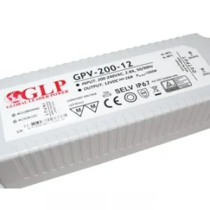 GLP műanyag LED tápegység GPV-200-12 200W 12V 16A