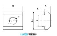 B6 horonyanya 10x9,4x4,4 mm, M3 6-os horonyhoz - Image 3